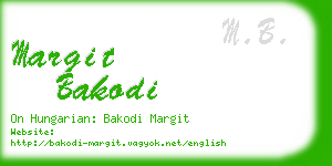 margit bakodi business card